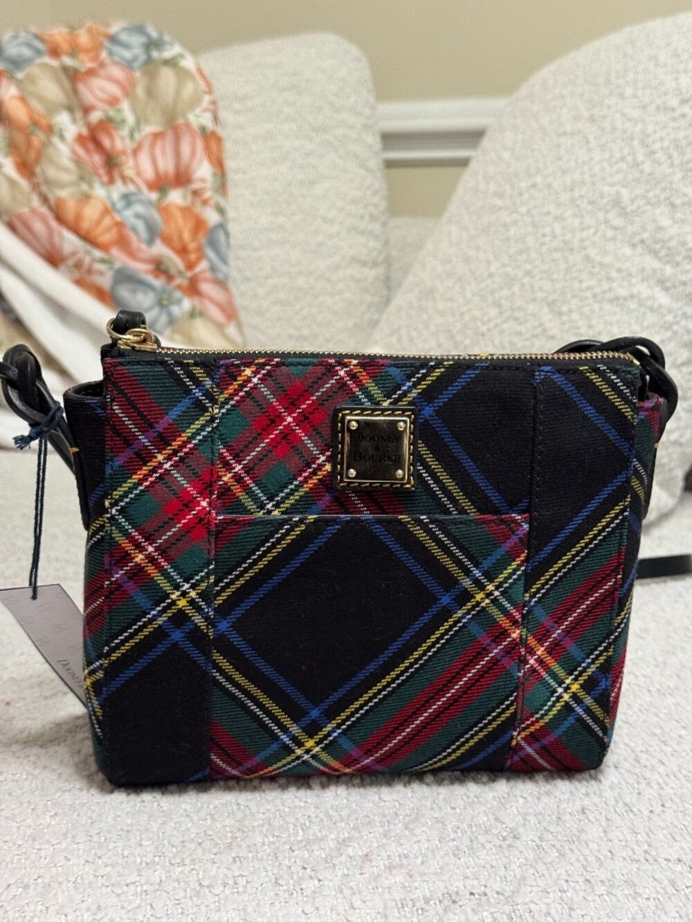 Dooney & Bourke Tartan Plaid Marlee Crossbody Purse Bag NWT Leather Adjustable